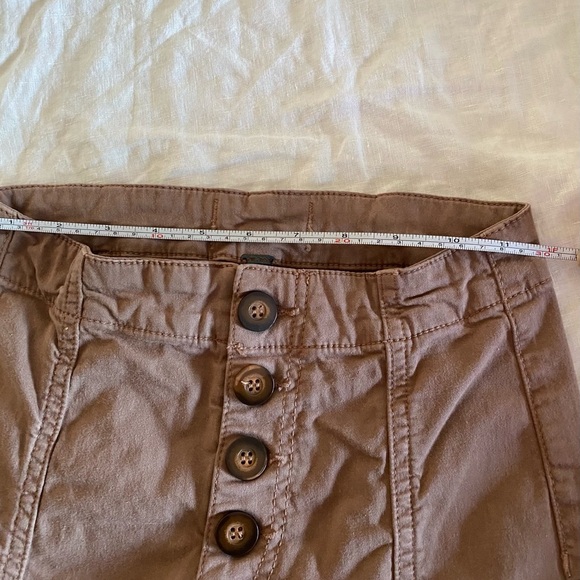 Free people Women's Tan Button-Front Pants size 0 - Picture 3 of 8